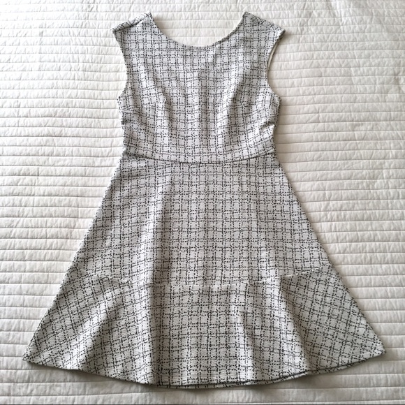 NEW Loft White and Black Print Skater Dress Sz 2 - Picture 3 of 8